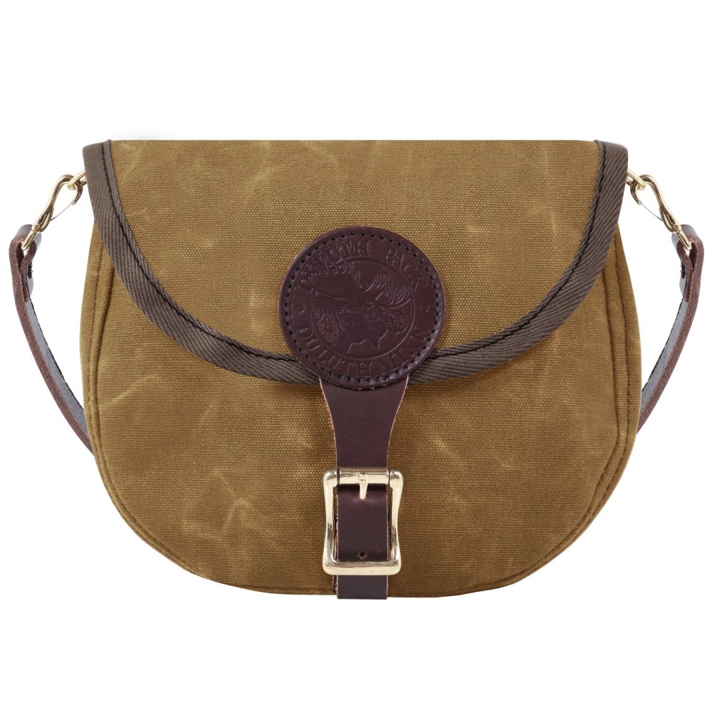 2 Liters Capacity Waxed Khaki Small Standard Shell Purse