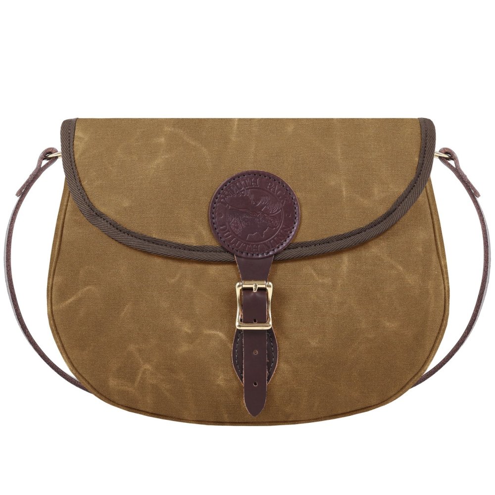 6 Liters Capacity Waxed Khaki Large Standard Shell Purse