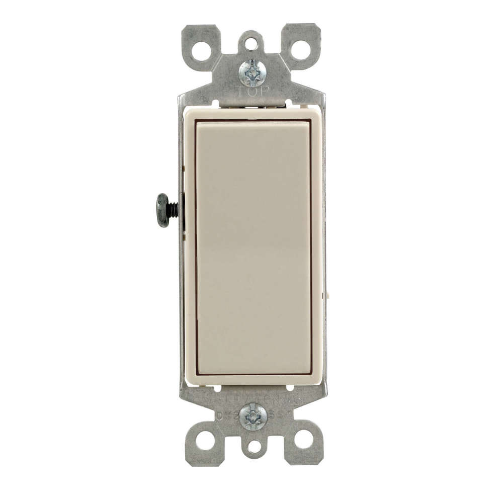 Leviton Decora 4 Pole AC Quiet Rocker Switch 15A 277V Light Almond - 3001294 - By Brand  sku 3001294
