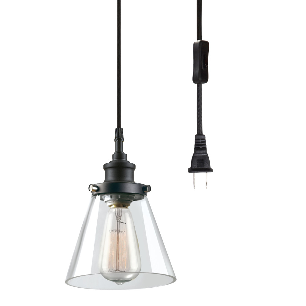 Globe Electric Jackson Plug In Pendant Light 60W Matte Black - 3008647 - By Brand  sku 3008647