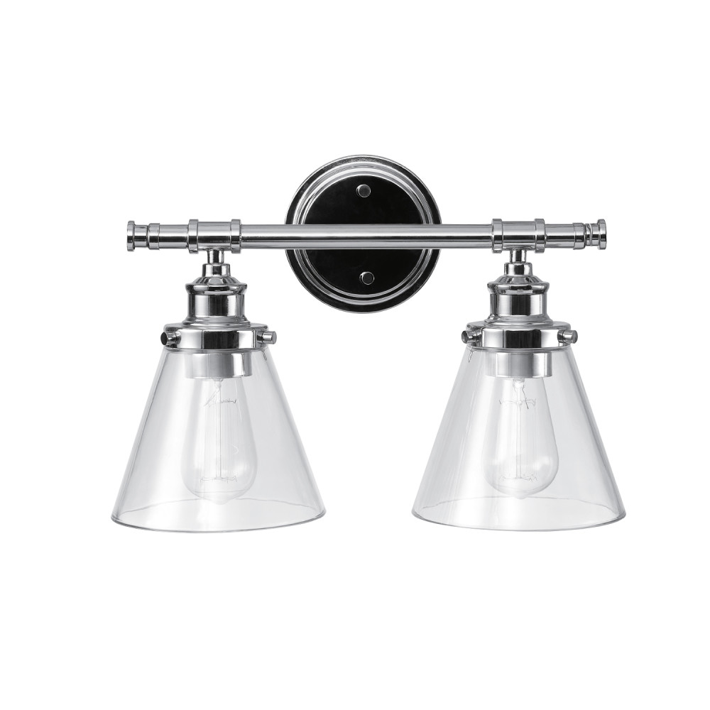 Globe Electric Parker Vanity Light 60W E26 2 Light Vintage Chrome - 3008649 - By Brand  sku 3008649
