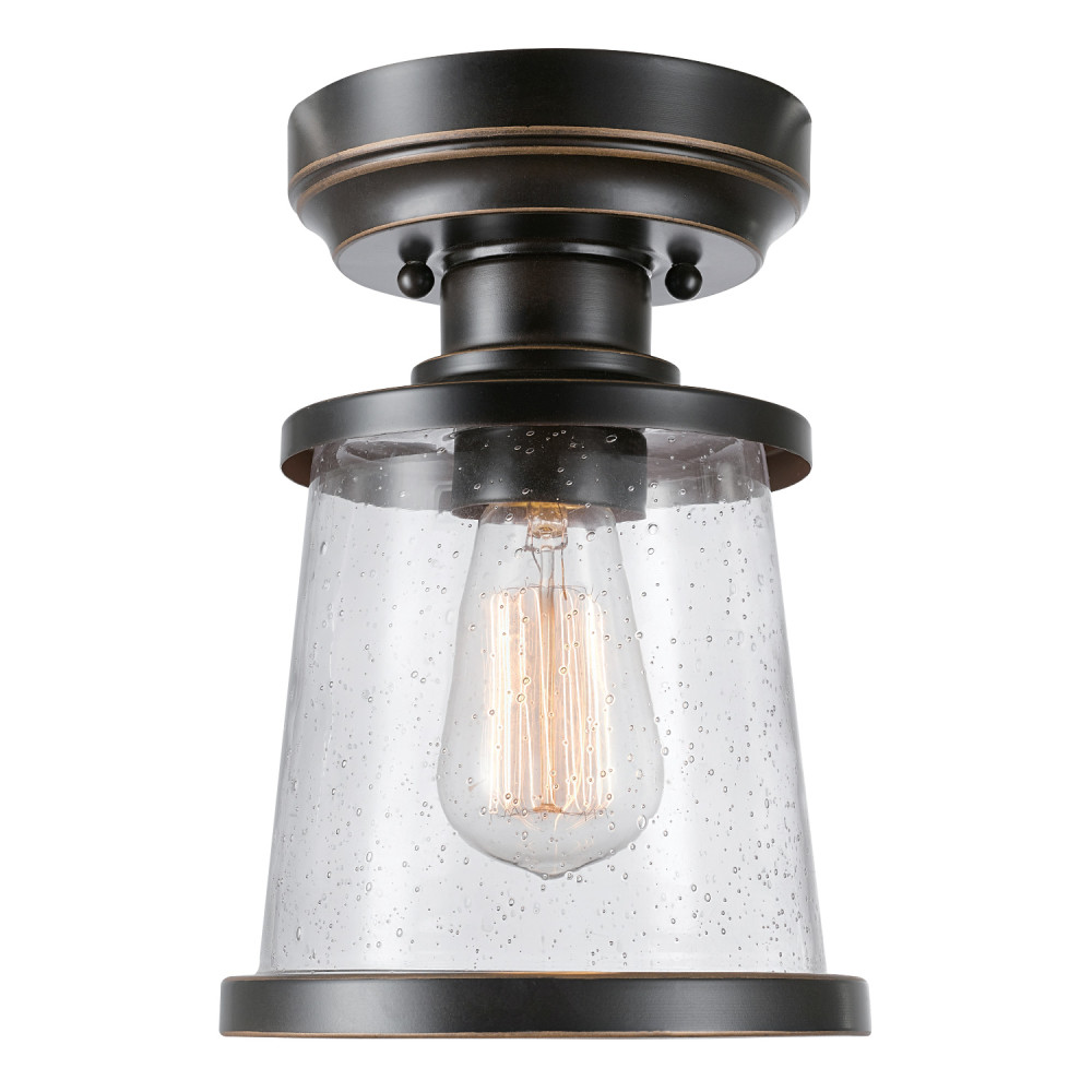 Globe Electric Charlie Flush Mount Light 1 Light Bronze Outdoor - 3008672 - By Brand  sku 3008672