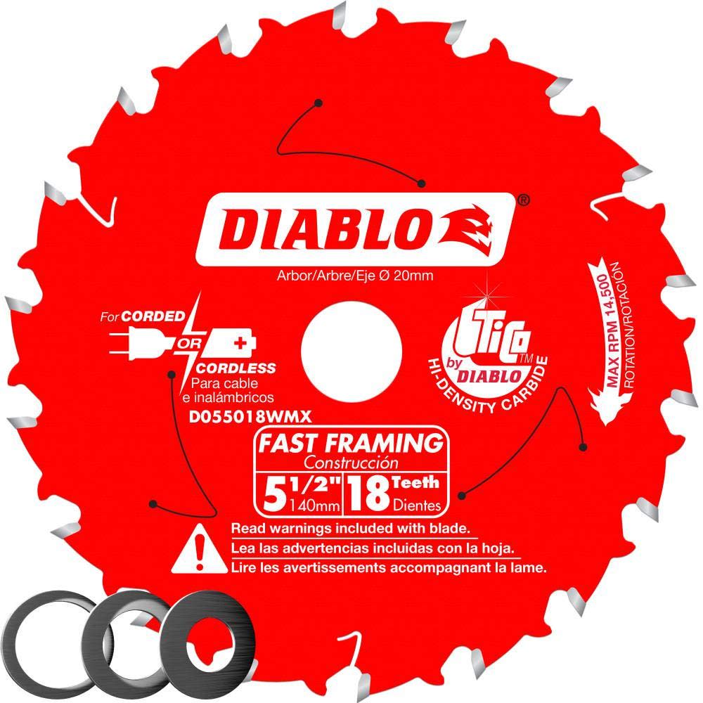 Diablo Circular Saw Blade 5 1/2 x 18 Tooth Fast Framing
