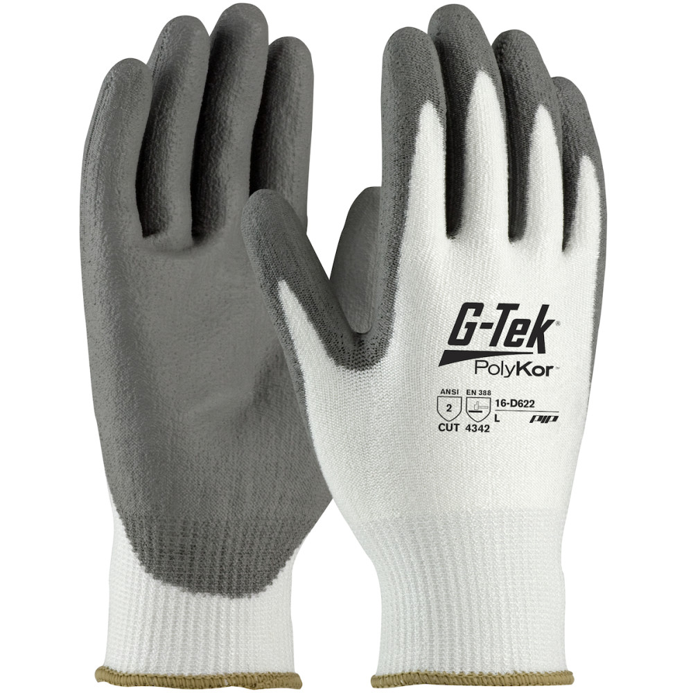 

2X-Small White Seamless Knit G-Tek PolyKor Blended Gloves