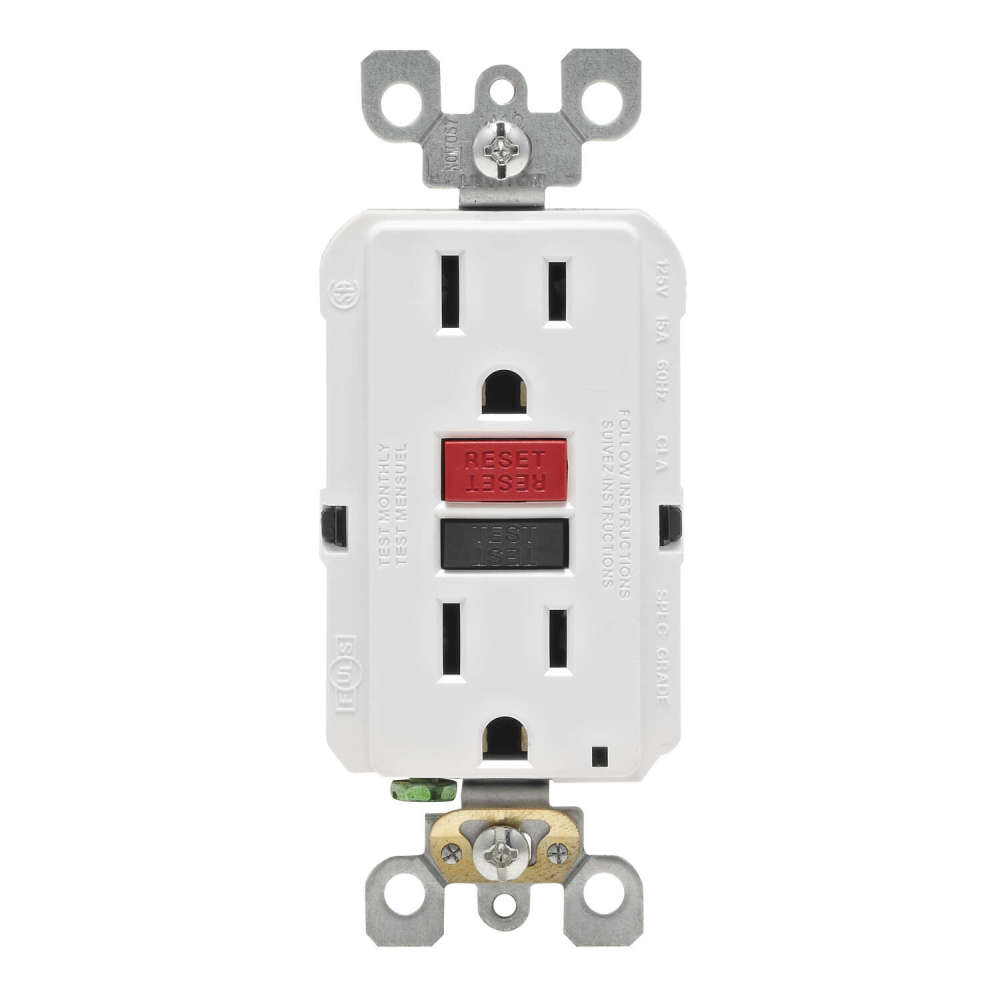 

Leviton SmartlockPro GFCI Outlet 15A 125V Duplex White NEMA 5-15R