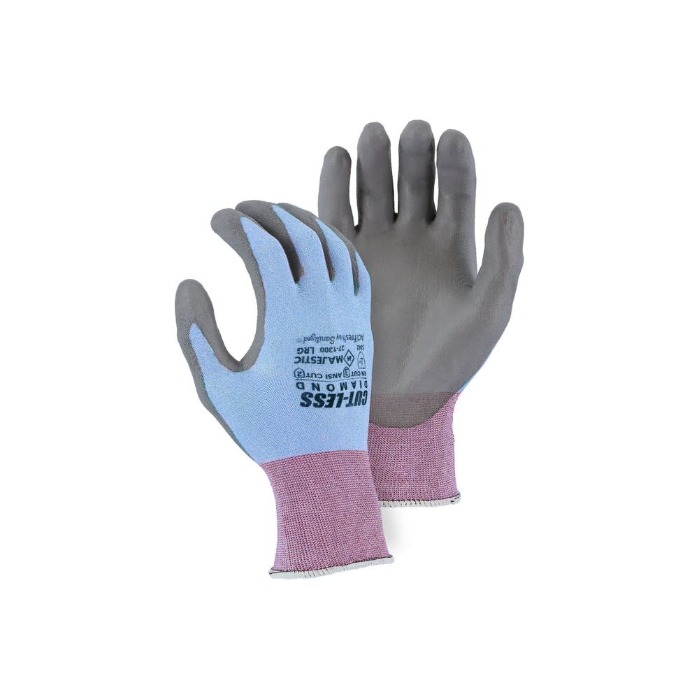 

Majestic Glove Seamless Knit Glove Blue/Gray Large