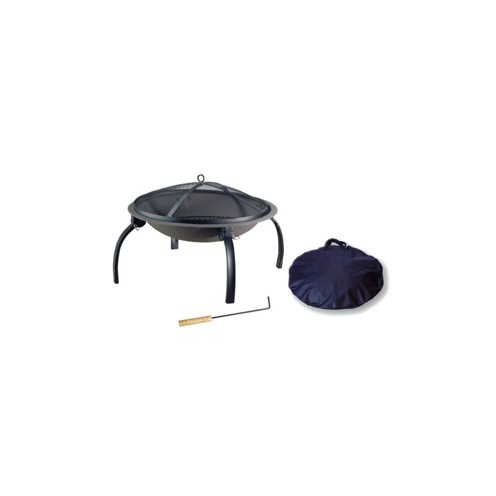 

Living Accents Round Wood Fire Pit Black Steel Portable