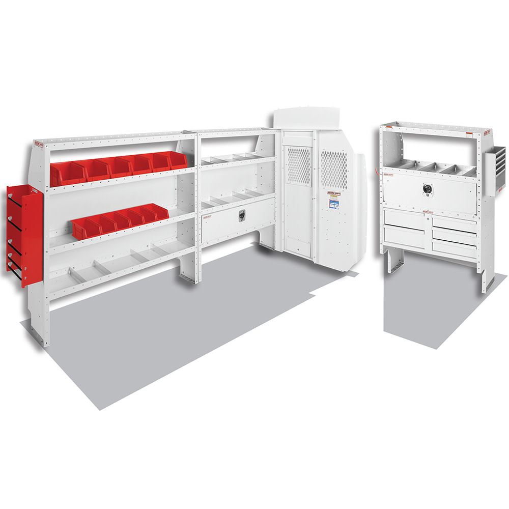 

Electrical Contractor Package for High Roof, 148 Inch Wheel Base Ford Transit Vans