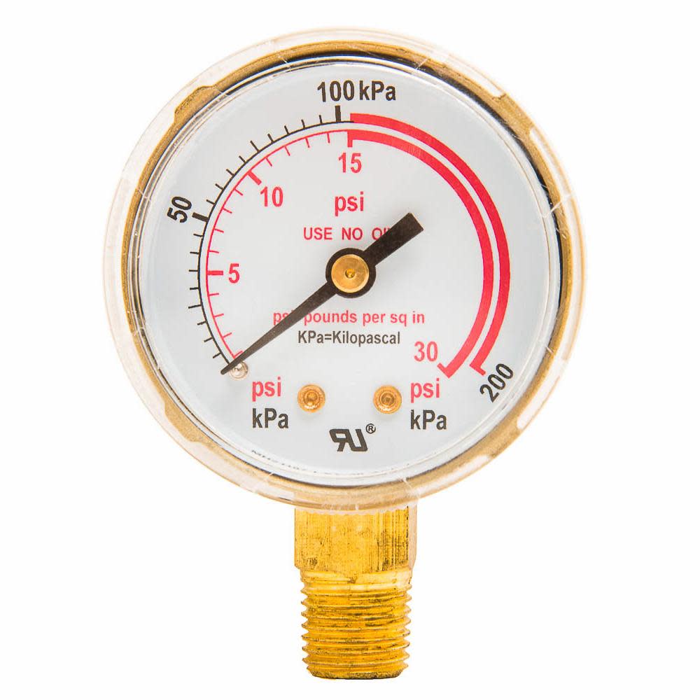 

Forney Industries Low Pressure Regulator Gauge 0-30 Psi 2"