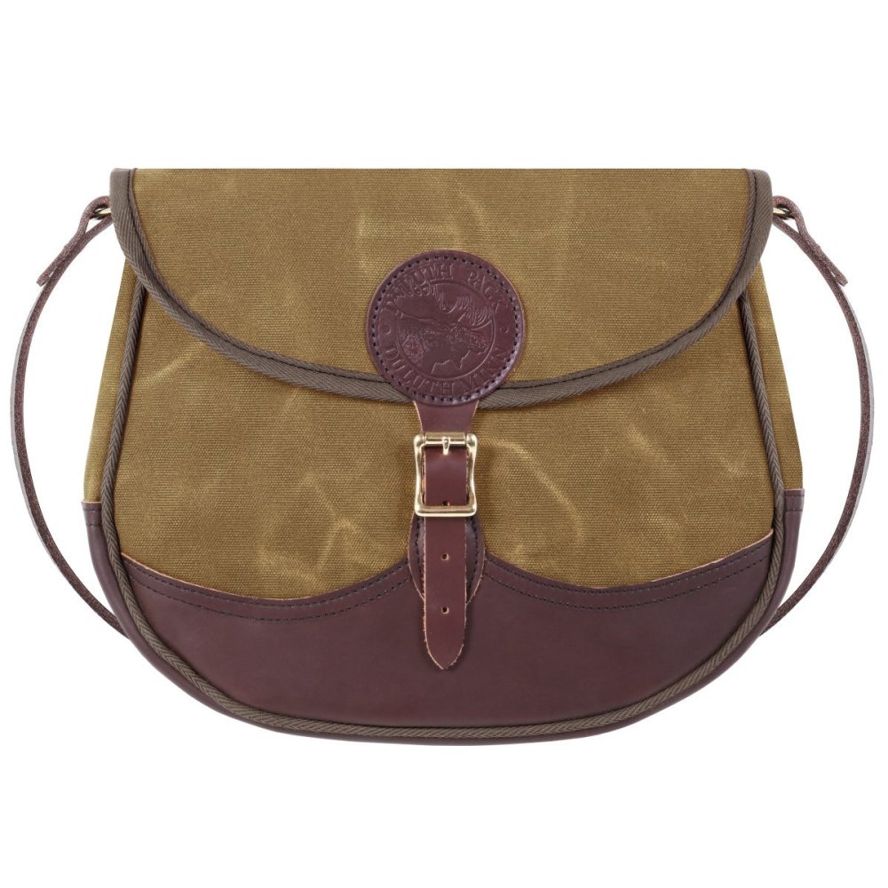 

6 Liters Capacity Waxed Khaki Large Deluxe Shell Purse