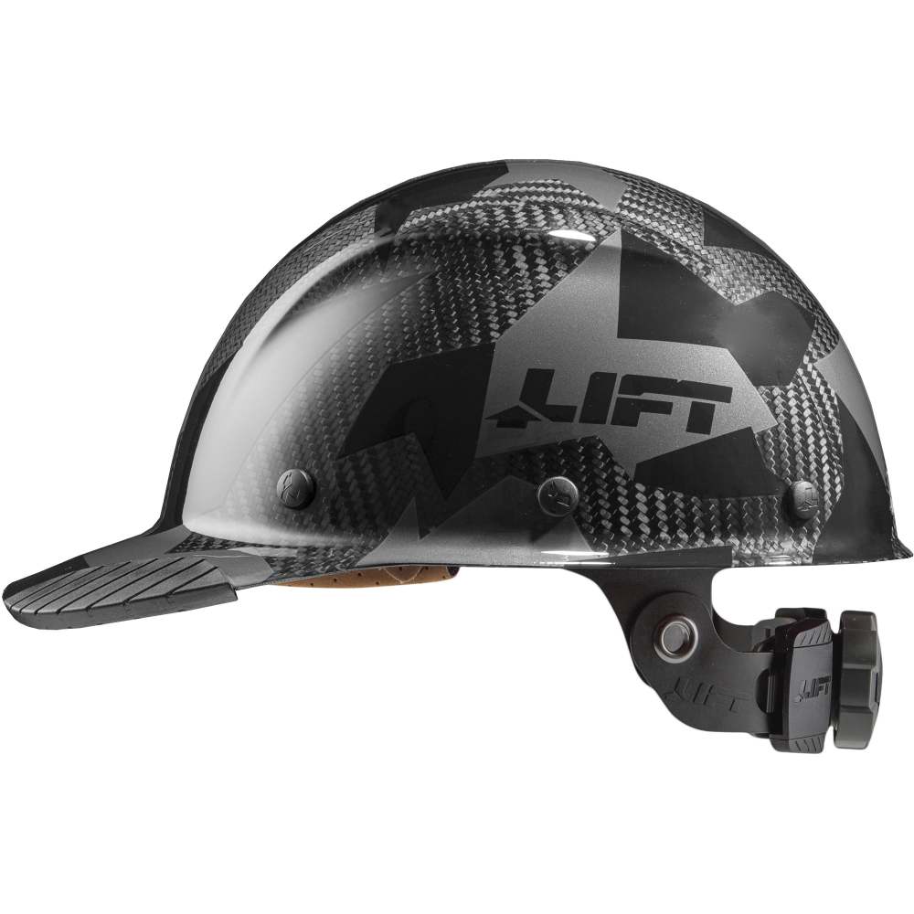 

Lift Safety Hard Hat DAX Full Black Camo Carbon Fiber Cap Style