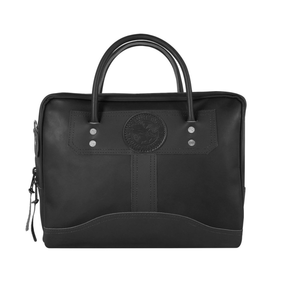 

10 Liter Capacity Black Standard Small Smooth Leather Briefcase