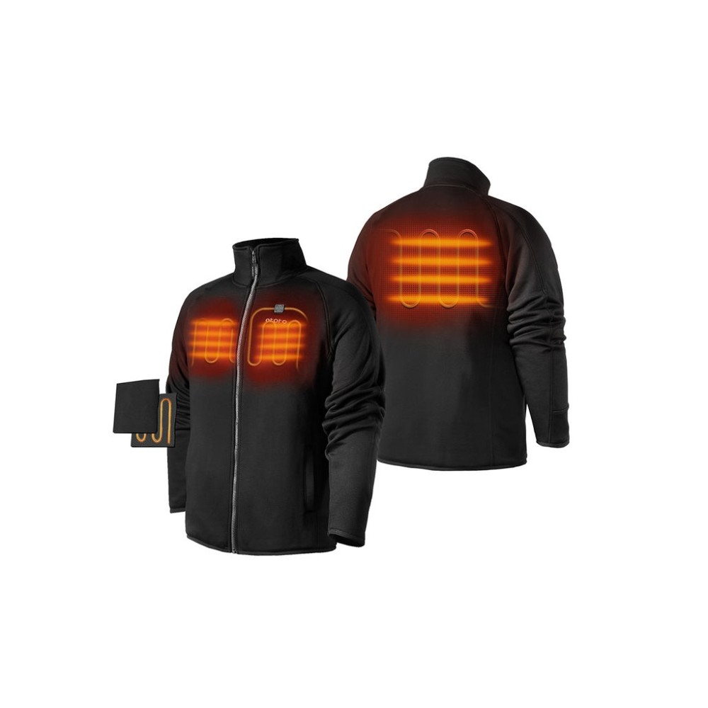 

ORORO Mens Black Heated Fleece Jacket Kit XL