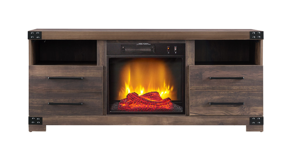 

Hearthpro Media Electric Fireplace with Industrial Details