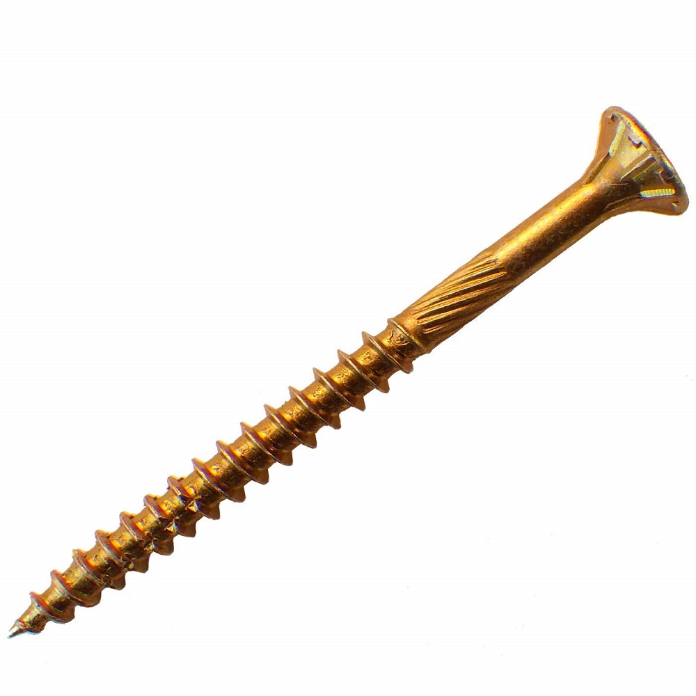 

#9 x2 in. Yellow Zinc Steel Star Flat Head Screw - 3000/Box