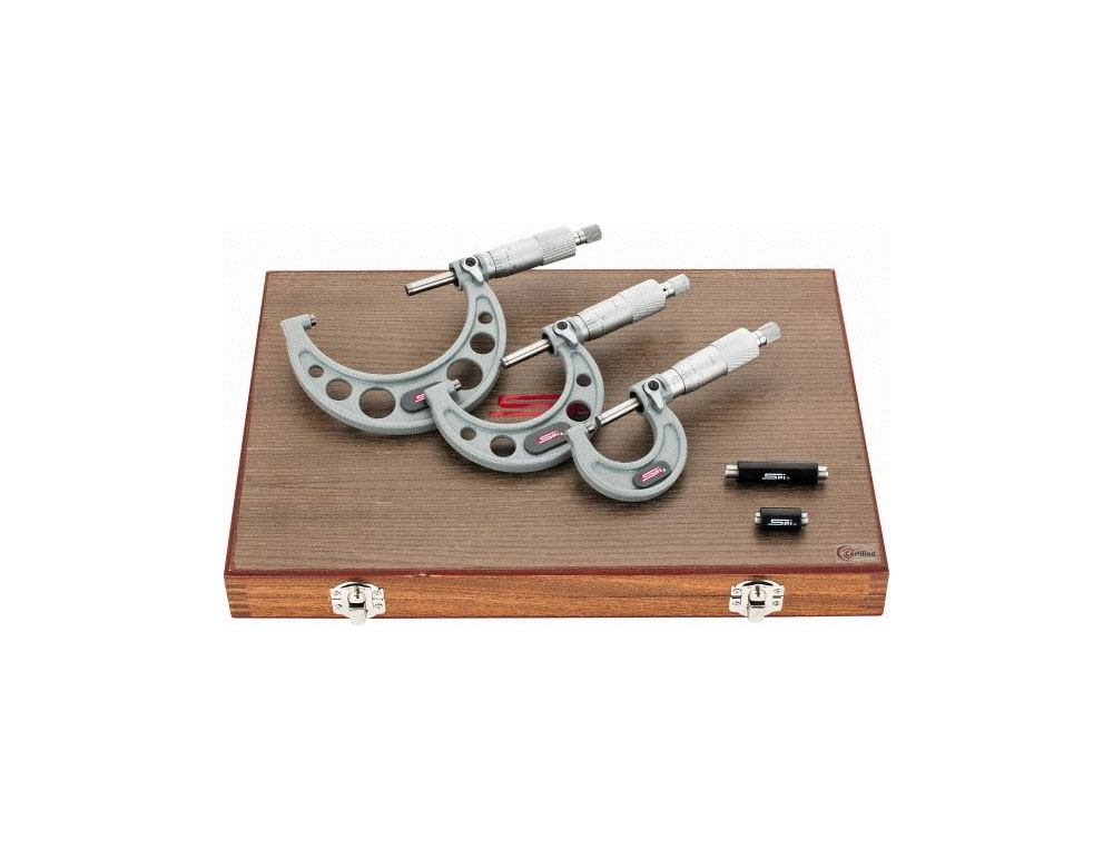 

Swiss Precision SPI 0-3 In. 0.0001 Mechanical Outside Micrometer Set - 3 Piece