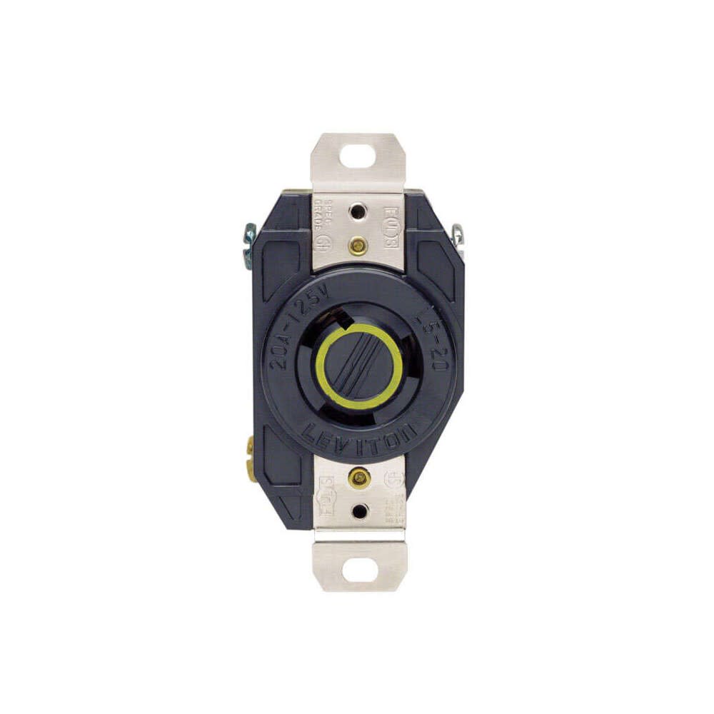

Leviton 20A 125V Black Grounded Single Locking Outlet Receptacle