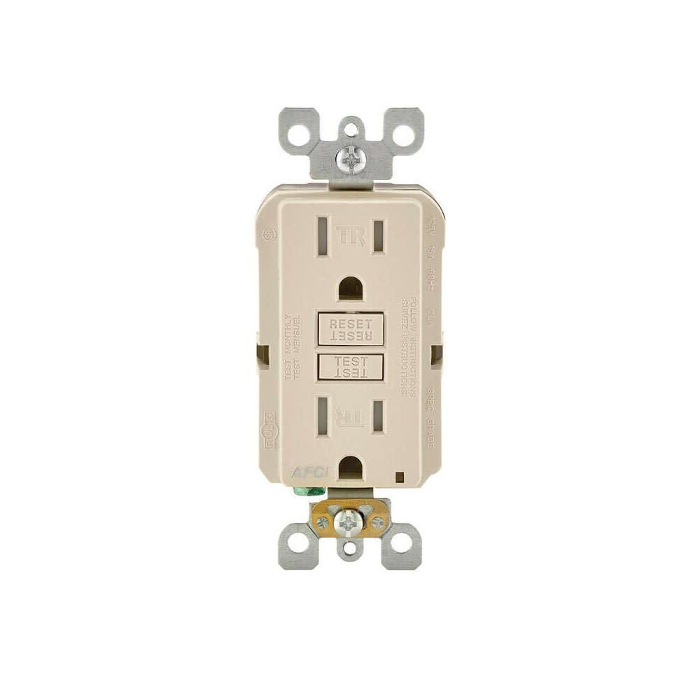 

Leviton SmartlockPro AFCI Outlet 15A 120V Light Almond NEMA 5-15R