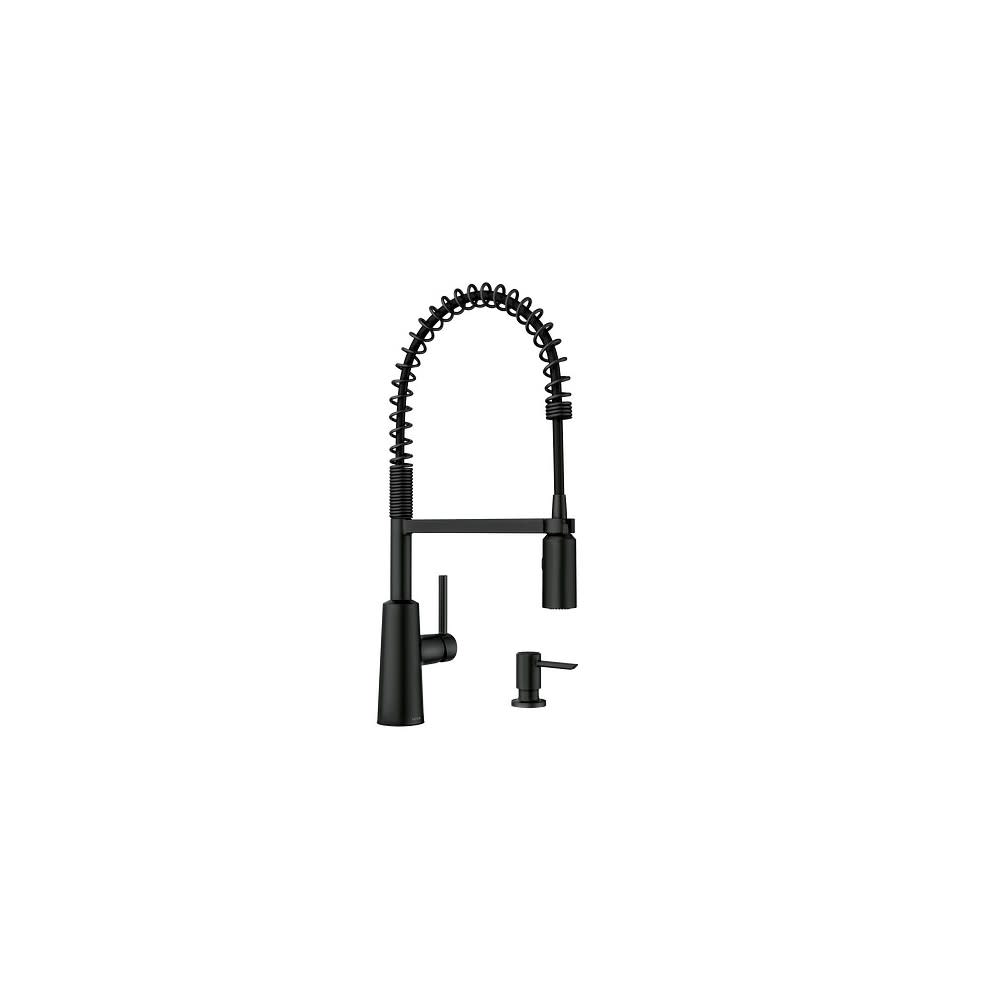

Moen Nori Kitchen Faucet Matte Black Pre Rinse Spring Pulldown