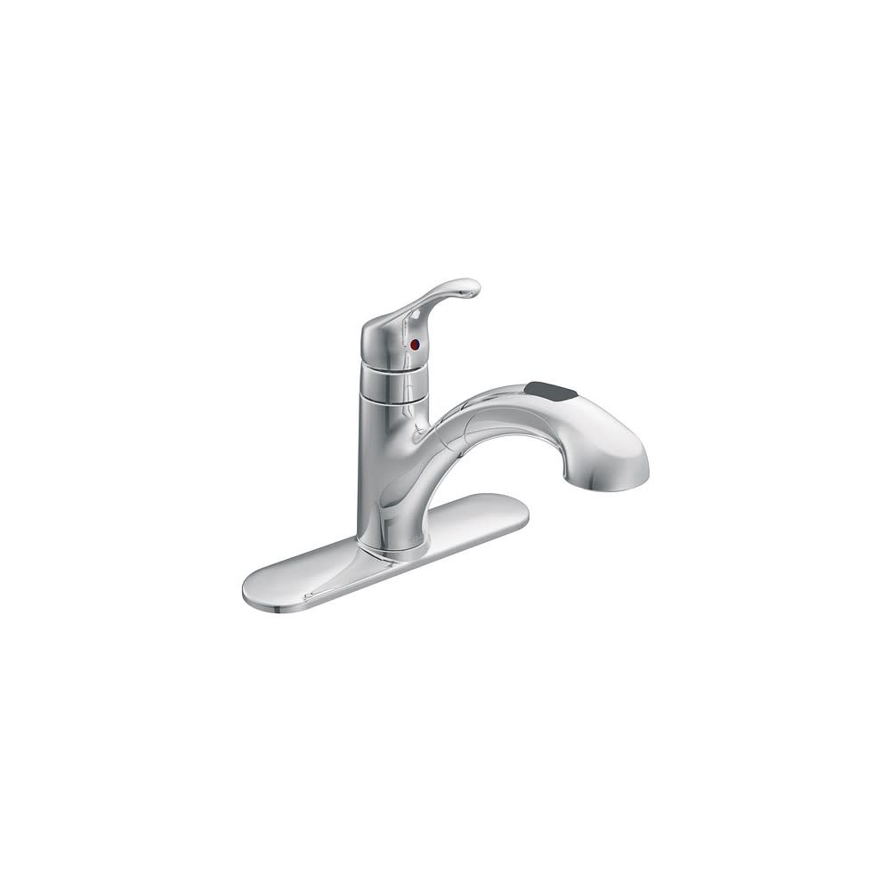 

Moen Renzo Pullout Kitchen Faucet Chrome 1 Handle Low Arc