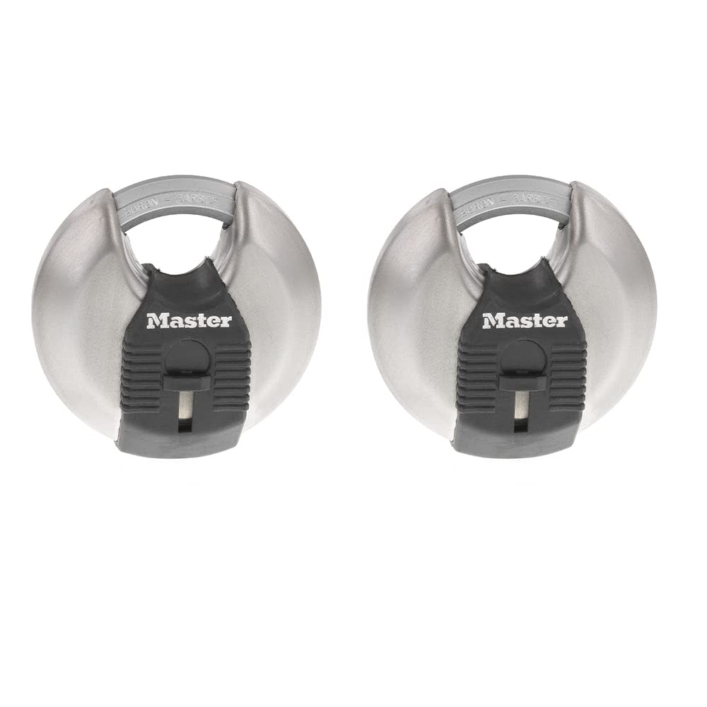 

Master Lock Padlock with Shackle 2 3/4" Steel Keyed Alike Disc 2pk