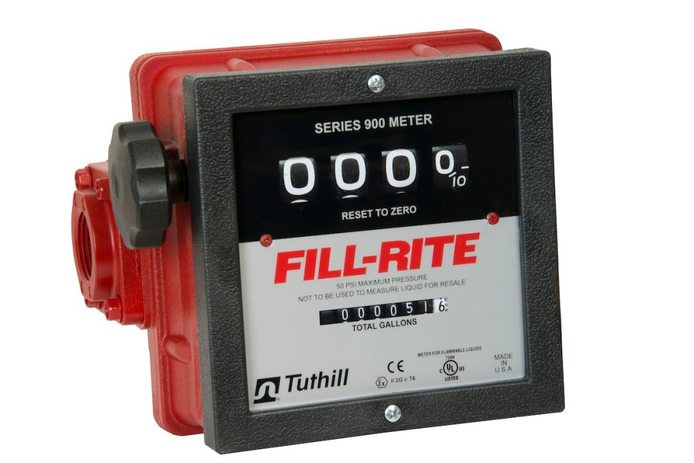 

Fill-Rite 6 to 40 GPM Meter. Accuracy of 2%. Gallon Register