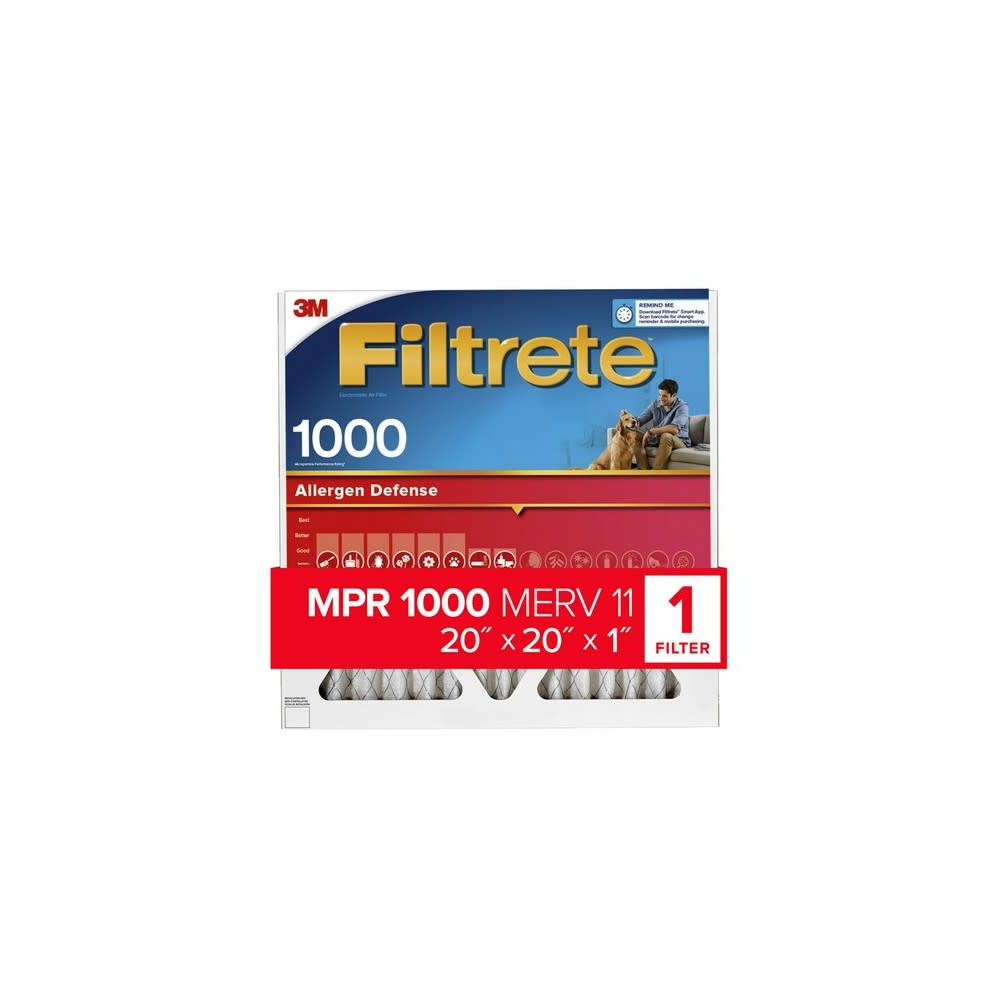 

3M Filtrete 1000 MPR 20 x 20 x 1" Allergen Defense Air Filter 4pk