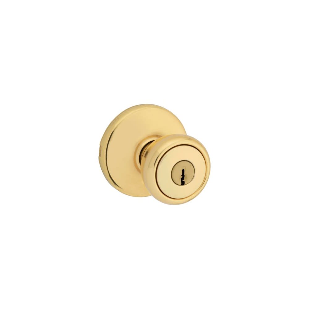 

Kwikset Tylo Door Knob Polished Brass Exterior Keyed Entry Round