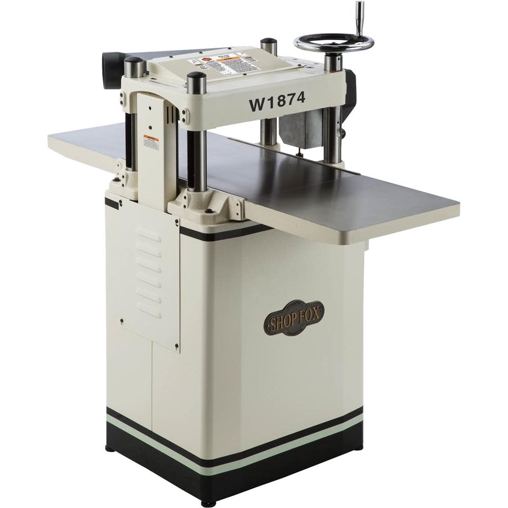 

Shop Fox 230V 3HP 15" Fixed Table Planer with Helical Cutterhead