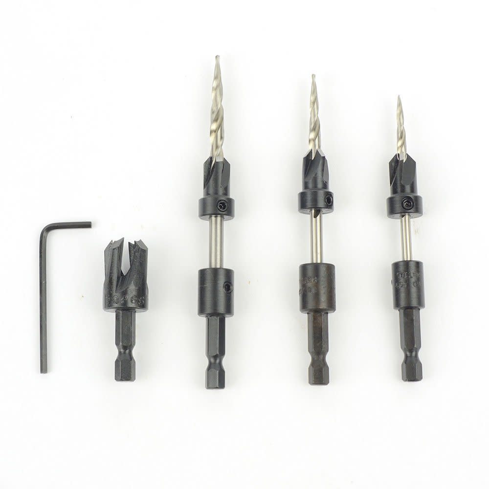 

WL Fuller Countersink with Matching Quick Change HSS Taper Point Drill Bit Set