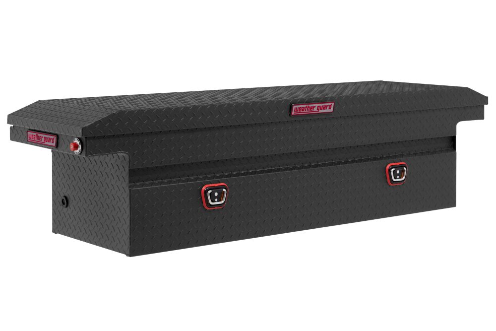

Weather Guard Saddle Truck Tool Box Aluminum Full Low Profile Textured Matte Black 10.2 Cu Ft