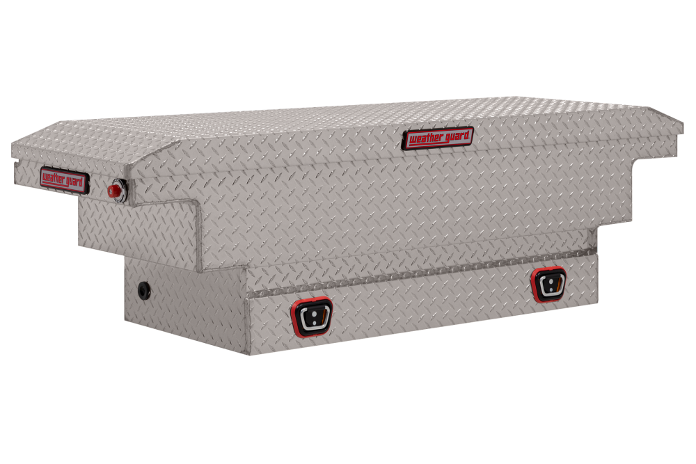 

Weather Guard Saddle Truck Tool Box Aluminum Compact Low Profile Clear