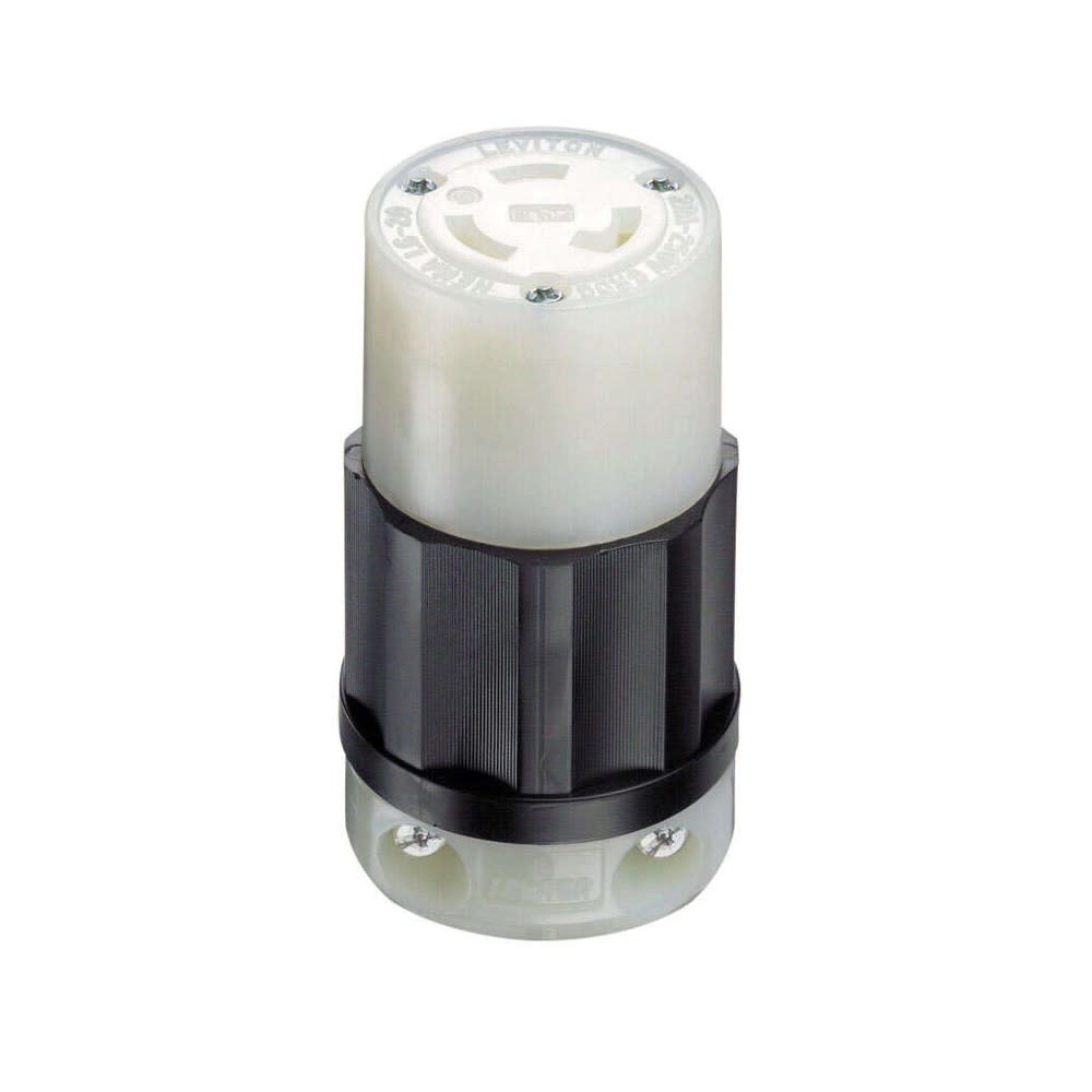 

Leviton Grounded Locking Connector 20A 250V Nylon Black & White