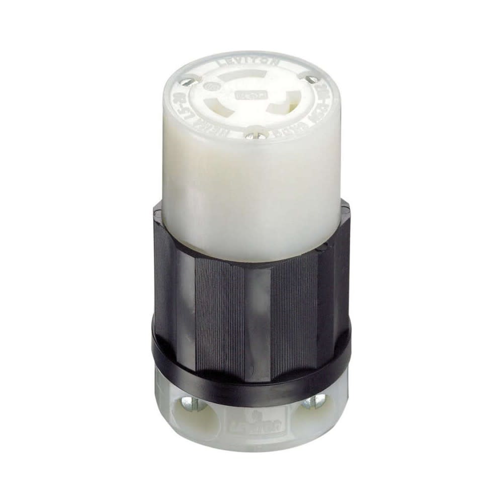 

Leviton Grounded Locking Connector 20A 125V Nylon Black & White