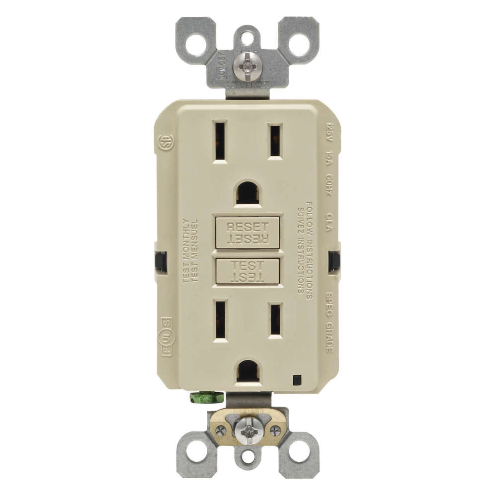 

Leviton SmartlockPro GFCI Outlet 15A 125V Duplex Ivory NEMA 5-15R