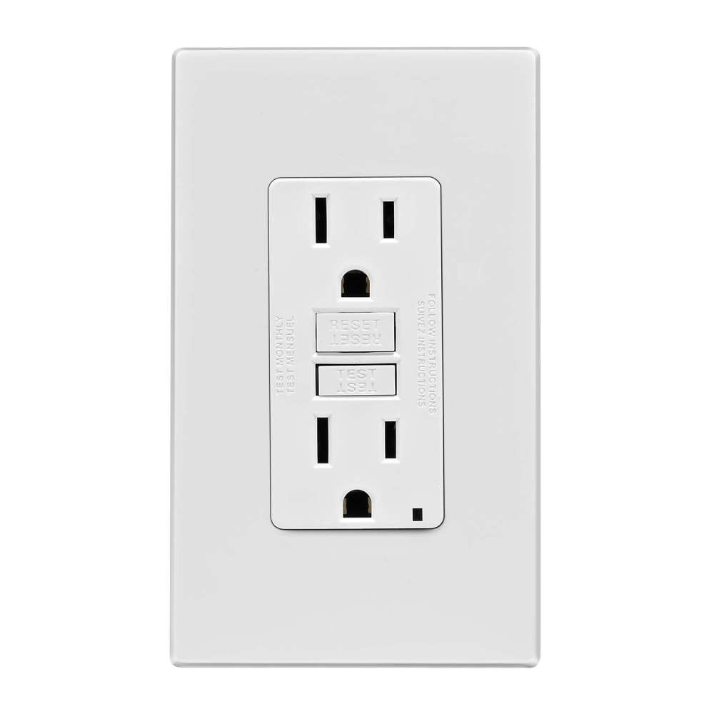 Leviton SmartlockPro GFCI Outlet 15A 125V Duplex White NEMA 5-15R