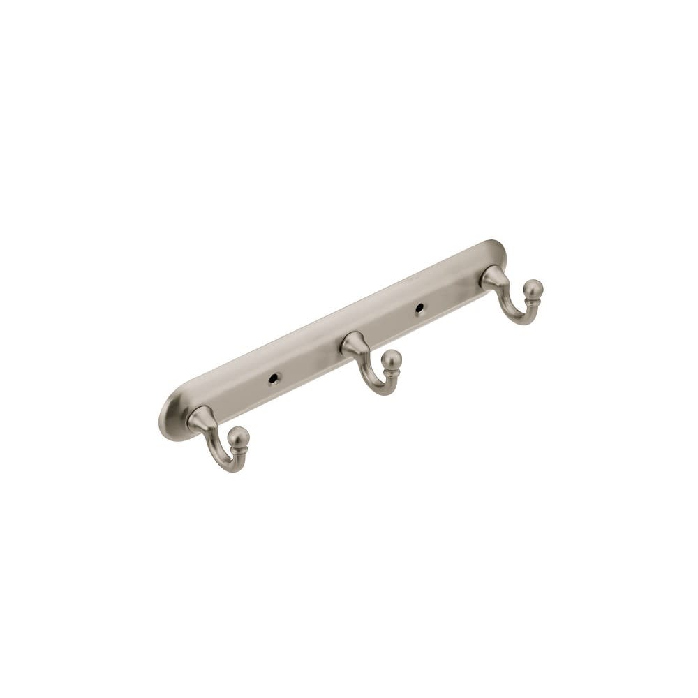 

Moen Yorkshire 10" Bar Triple Robe Hook Brushed Nickel Zinc