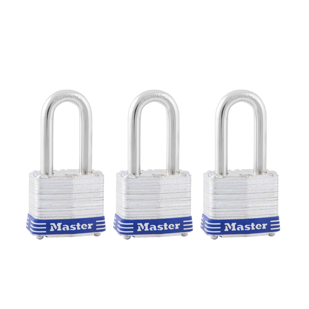 

Master Lock Padlock 1 9/16" Pin Tumbler Keyed Dual Ball Bearing 3pk
