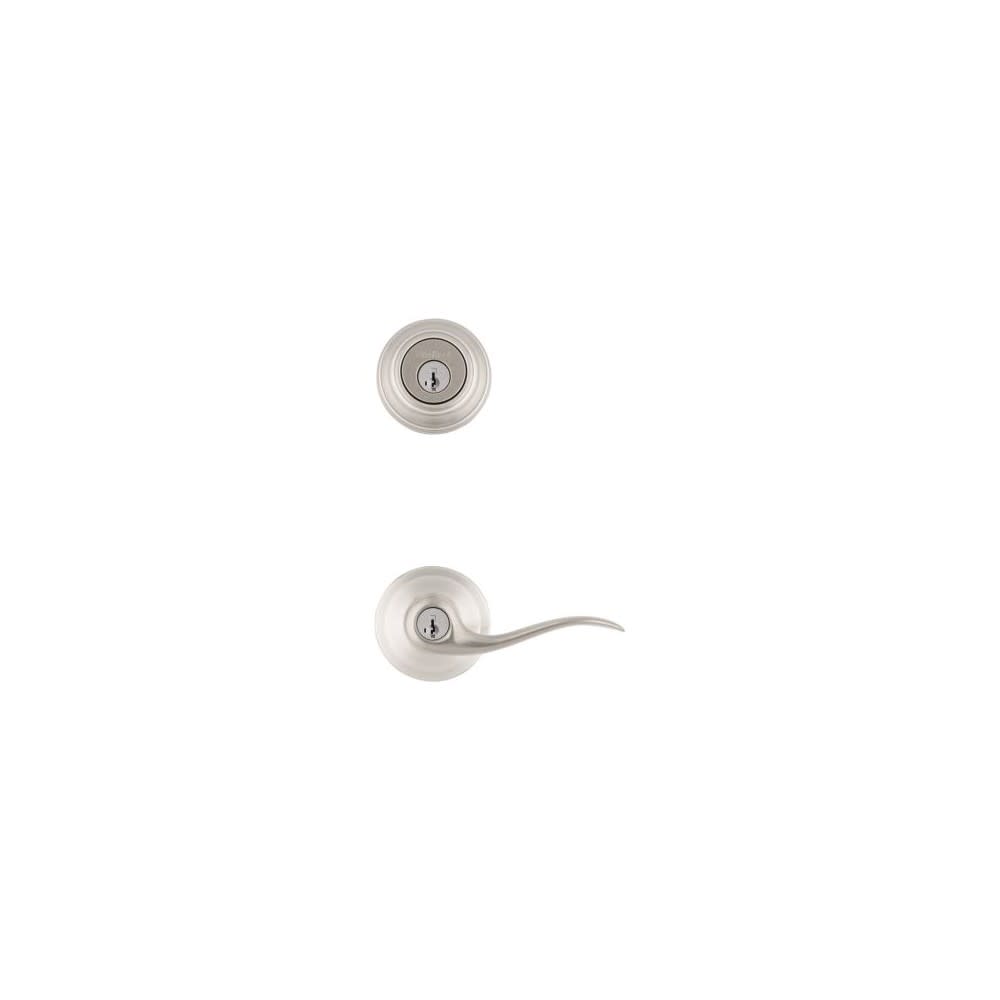

Kwikset Satin Nickel Tustin Door Lever & Single Cylinder Deadbolt Set