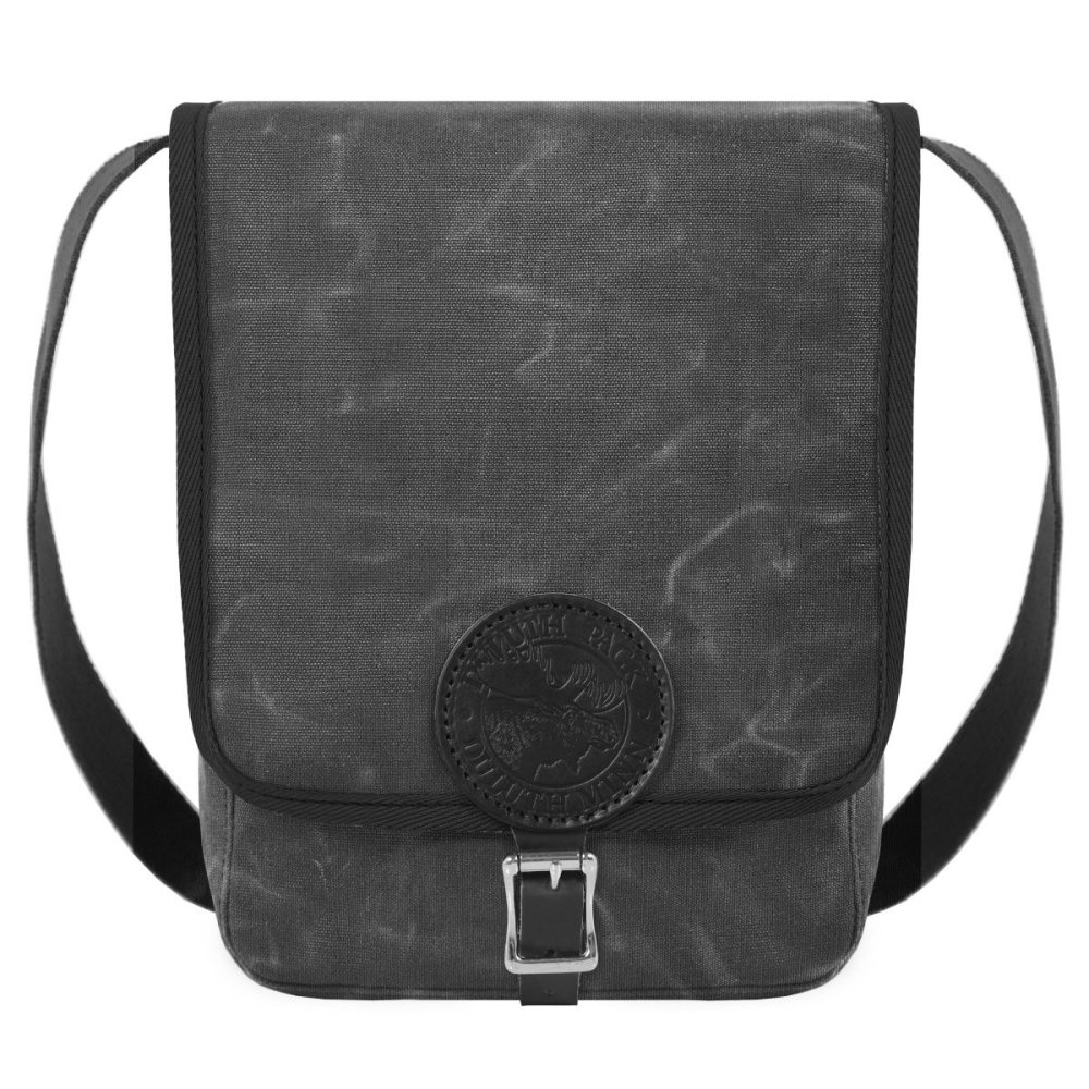 

Duluth Pack 6 Liter Capacity Waxed Grey Haversack With Cotton Web Trim