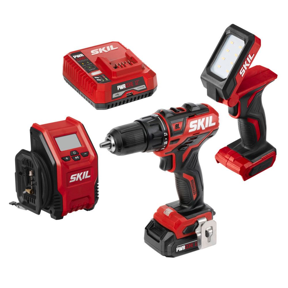 

SKIL PWRCORE 12 Brushless 12V 3 Tool Combo Kit with PWR JUMP Charger