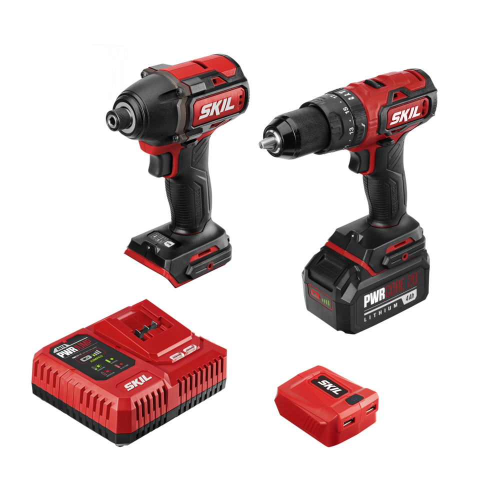 

SKIL PWRCORE20 20V Hammer Drill & Impact Driver with Battery & Charger