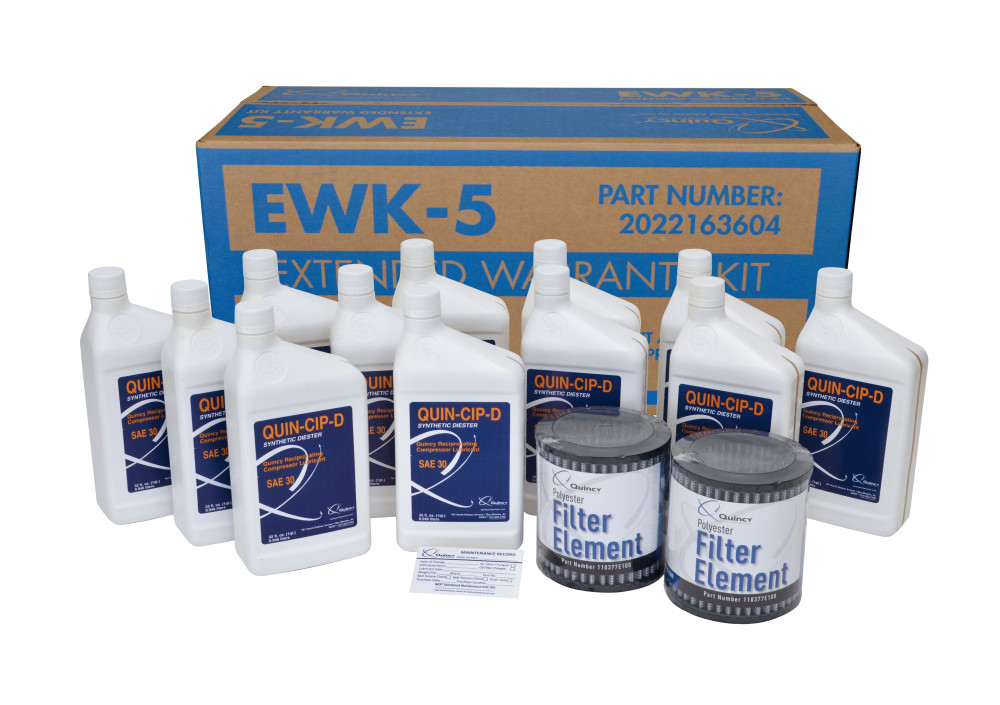 

Quincy Extended Warranty & Maintenance Kit for QT 15 HP Splash Lubricated Reciprocating Compressors