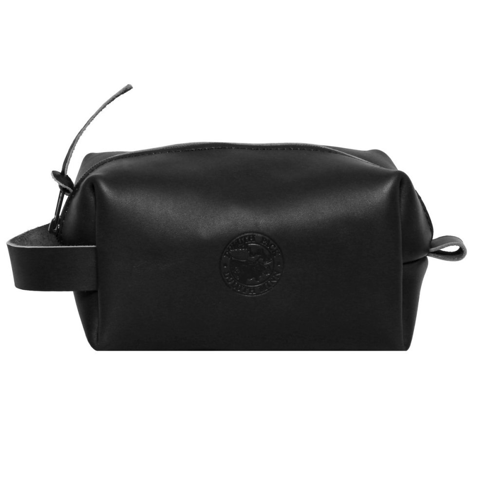 

Duluth Pack 1 Liter Capacity Black Small Leather Travel Kit Bag