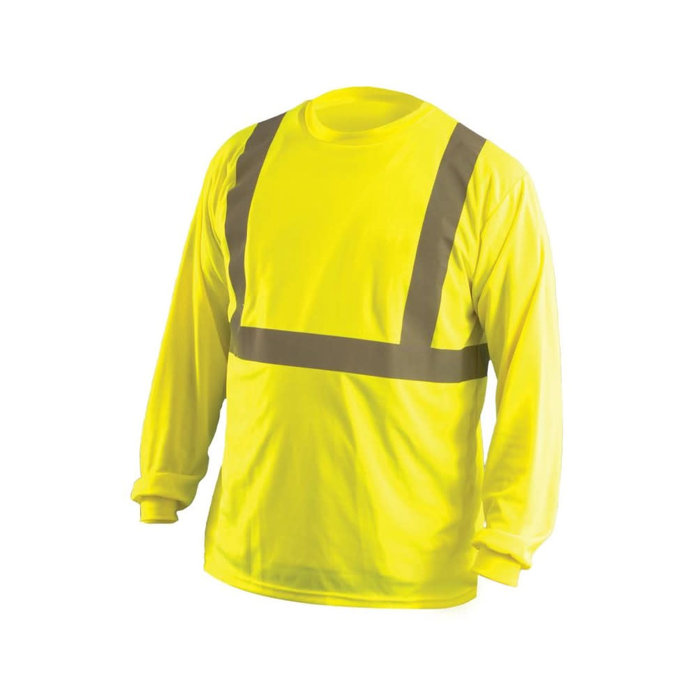Occunomix Hi-Vis Yellow Class 2 Classic Wicking Birdseye T-Shirt Long Sleeve Medium