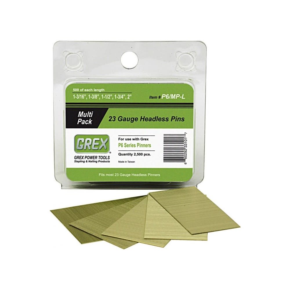 

Grex Power Tools Multi Pack 23 Gauge Galvanized Headless Pin 2500pk