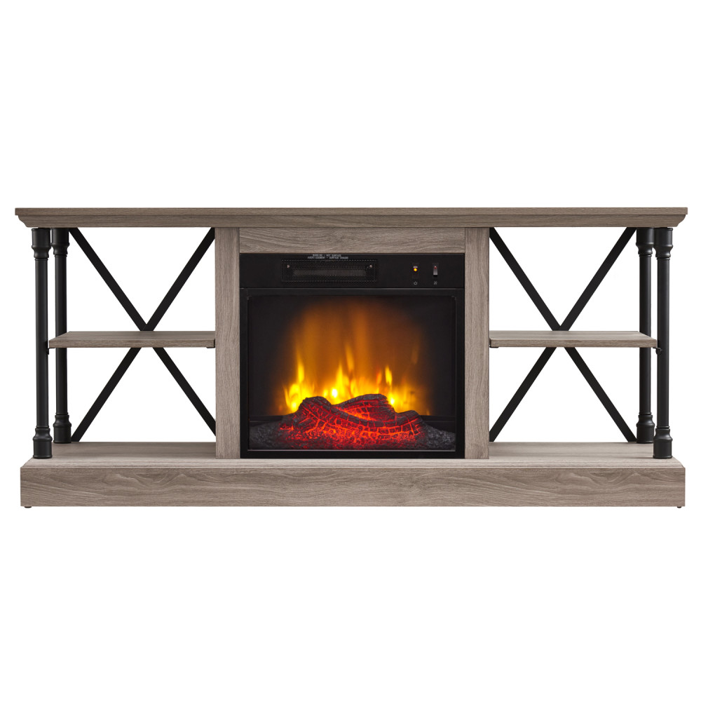 

Hearthpro Industrial Open Abrasive Grain Coat Architecture Media Electric Fireplace