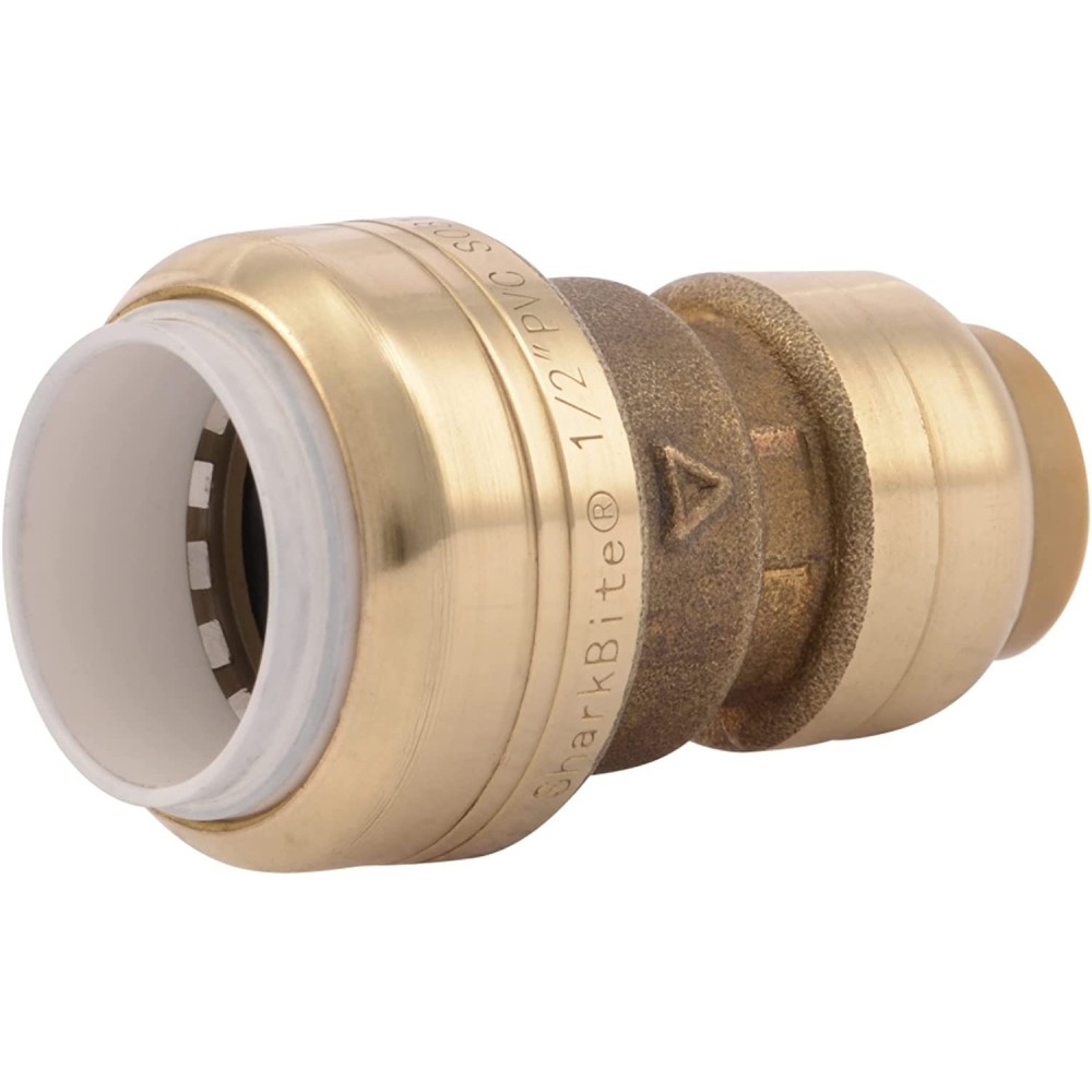 

Sharkbite 1/2" CTS x 1/2" PVC Brass Transition Coupling