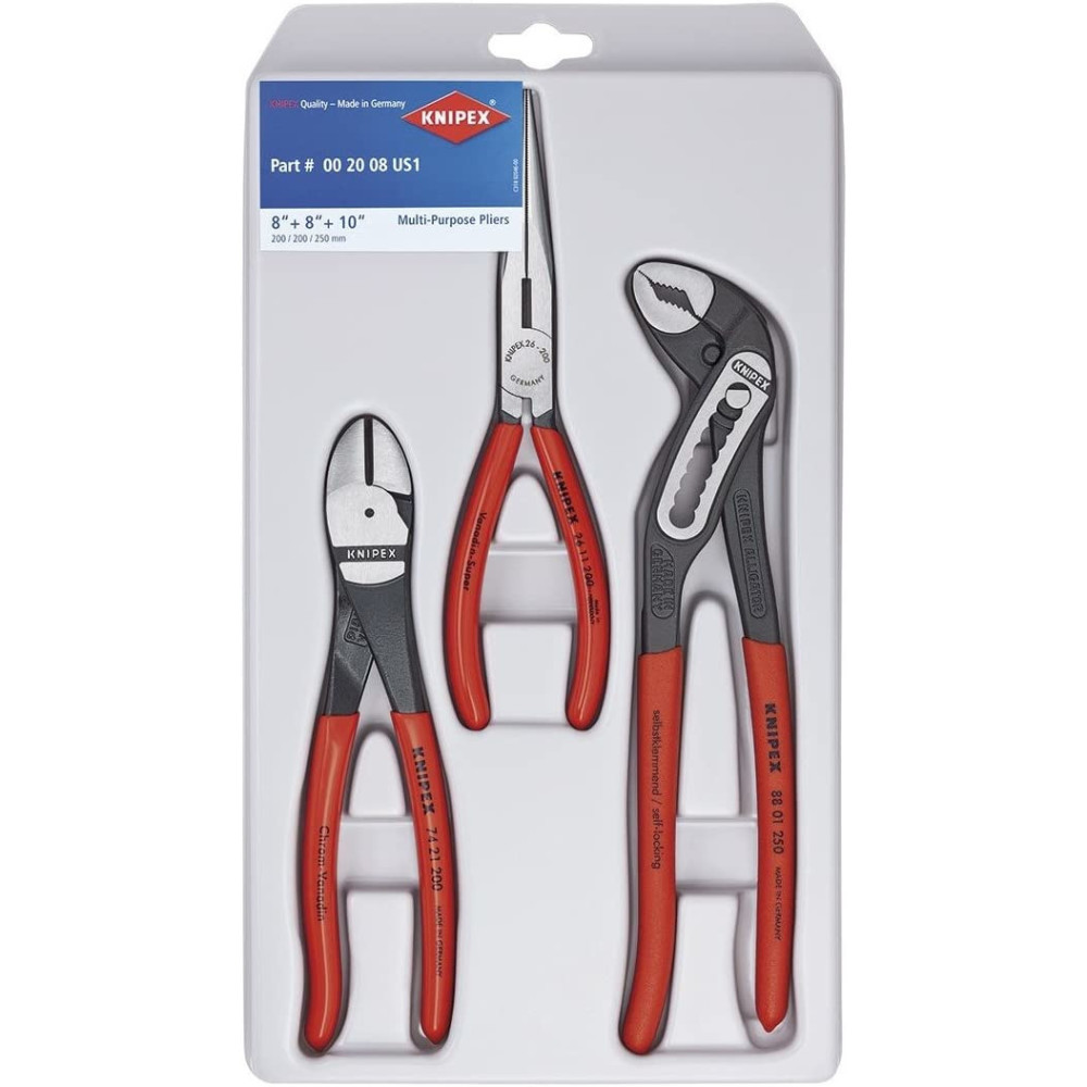 

Knipex Universal Kraft 1 Pliers Set in Plastic Packaging 3pc