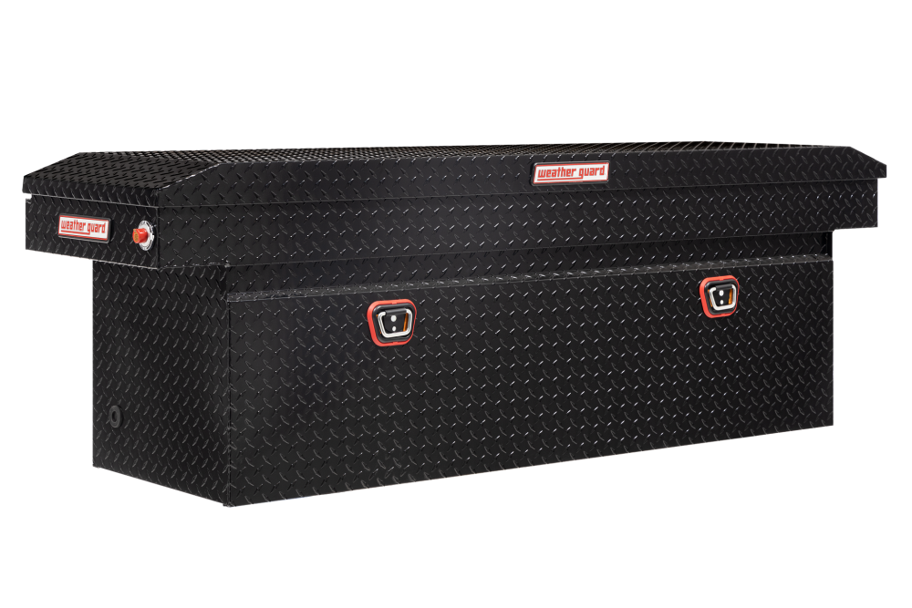 

Weather Guard Saddle Truck Tool Box Aluminum Full Deep Gloss Black